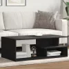  fekete szerelt fa dohányzóasztal 102x55x35 cm