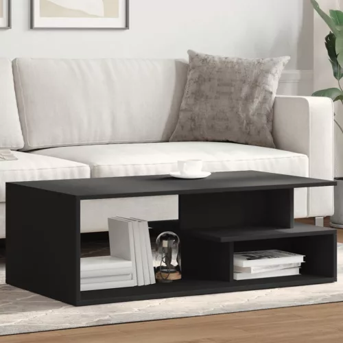  fekete szerelt fa dohányzóasztal 102x55x35 cm