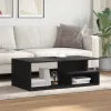  fekete szerelt fa dohányzóasztal 102x55x35 cm