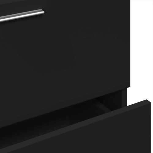  fekete szerelt fa mosdószekrény 59 x 37 x 59 cm