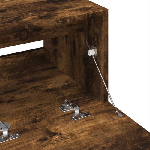  füstös tölgy színű szerelt fa mosdószekrény 78 x 37 x 59 cm