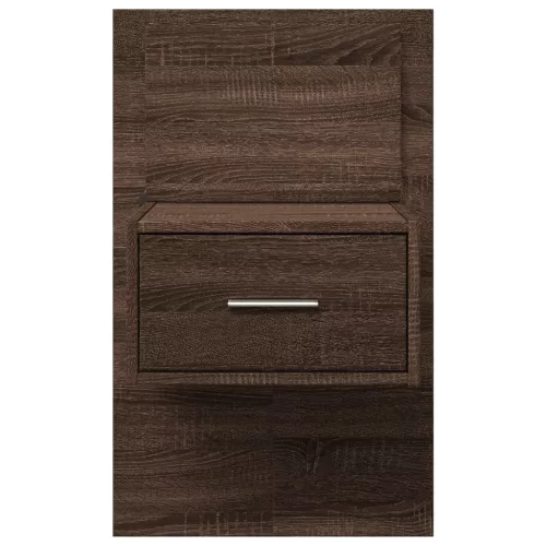  barna tölgy színű fali éjjeliszekrény LED-világítással