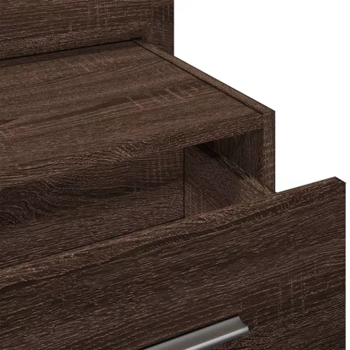  barna tölgy színű fali éjjeliszekrény LED-világítással