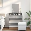  szürke sonoma színű fésülködőasztal tükörrel 80 x 41 x 144,5 cm