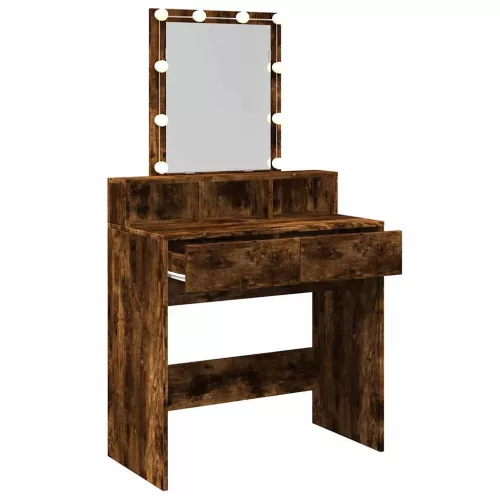  füstös tölgy színű fésülködőasztal LED-del 80 x 41 x 144,5 cm