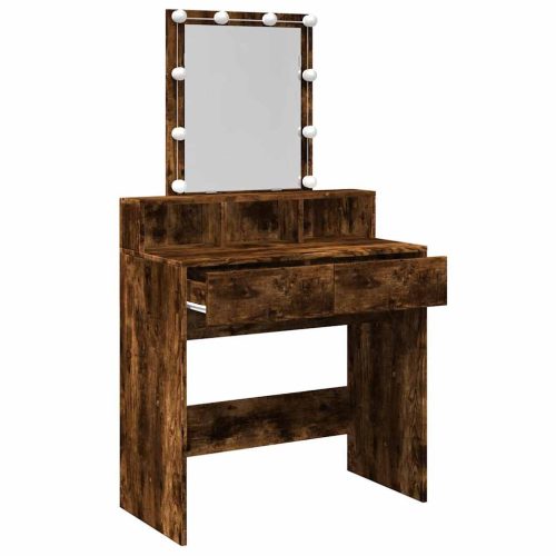  füstös tölgy színű fésülködőasztal LED-del 80 x 41 x 144,5 cm