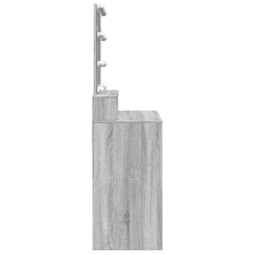  szürke sonoma színű fésülködőasztal LED-del 80 x 41 x 144,5 cm