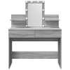  szürke sonoma színű fésülködőasztal LED-del 100 x 40 x 130 cm