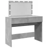  betonszürke fésülködőasztal LED-del 100 x 40 x 120 cm