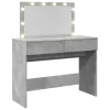  betonszürke fésülködőasztal LED-del 100 x 40 x 120 cm