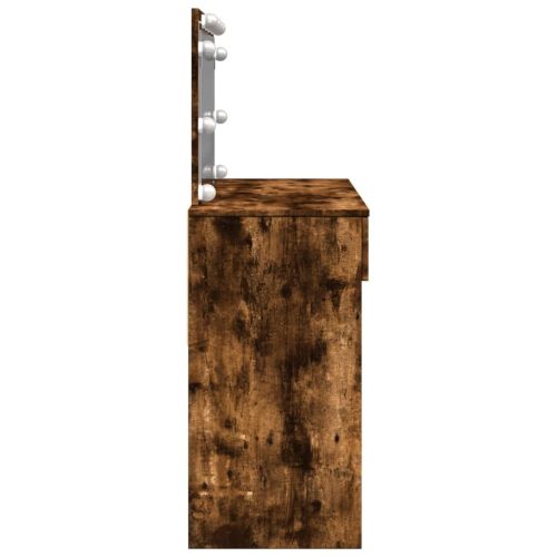  füstös tölgy színű fésülködőasztal LED-del 100 x 40 x 120 cm