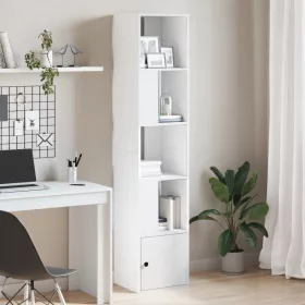  fehér szerelt fa könyvespolc 40 x 36 x 189 cm