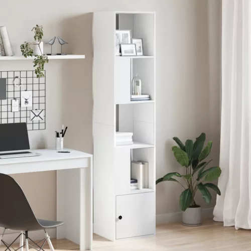  fehér szerelt fa könyvespolc 40 x 36 x 189 cm