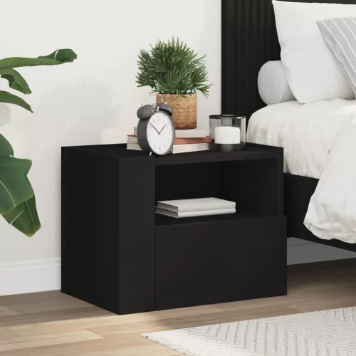  fekete falra szerelhető éjjeliszekrény 45 x 30 x 35 cm