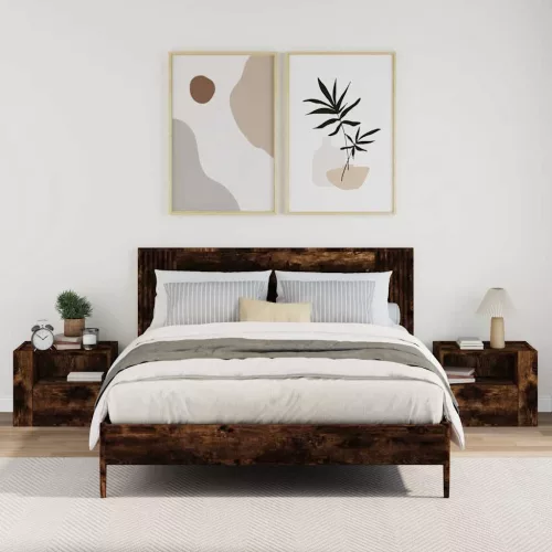  2db füstös tölgy színű fali éjjeliszekrény 45 x 30 x 35 cm