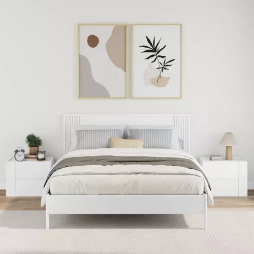  2 db fehér falra szerelhető éjjeliszekrény 45 x 30 x 35 cm