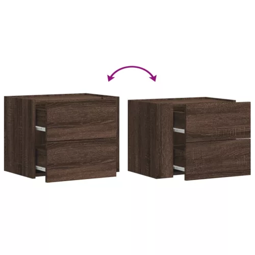  barna tölgy színű falra szerelhető éjjeliszekrény 45x30x35 cm