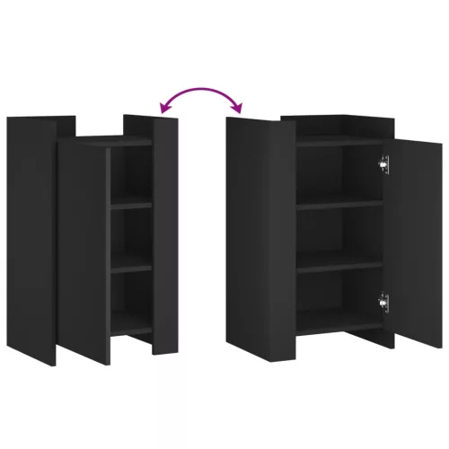  fekete szerelt fa tálalószekrény 45 x 35 x 75 cm