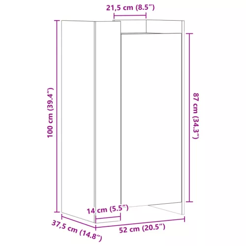 fekete szerelt fa cipőszekrény 52 x 37,5 x 100 cm