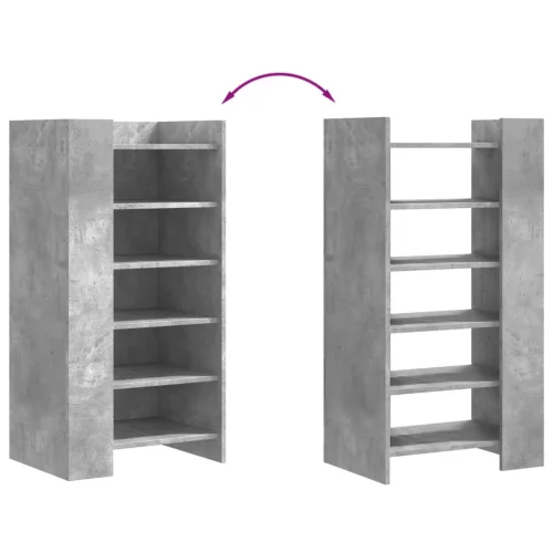  betonszürke szerelt fa cipősszekrény 52 x 37,5 x 100 cm