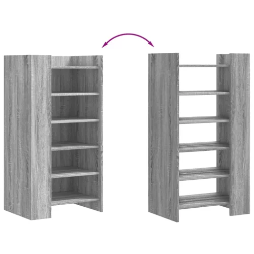  szürke sonoma színű szerelt fa cipőszekrény 52 x 37,5 x 100 cm