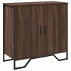  fekete szerelt fa tálalóasztal 78 x 35,5 x 74,5 cm