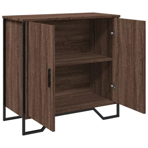  fekete szerelt fa tálalóasztal 78 x 35,5 x 74,5 cm