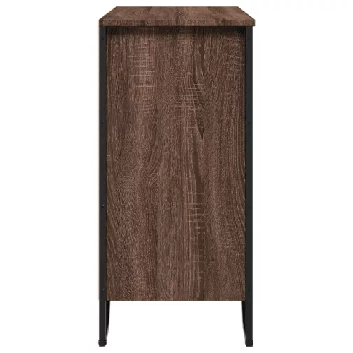  fekete szerelt fa tálalóasztal 78 x 35,5 x 74,5 cm