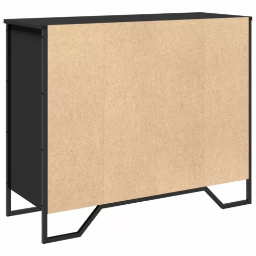  fekete szerelt fa tálalószekrény 91 x 35,5 x 74,5 cm