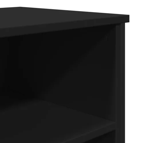  fekete szerelt fa tálalószekrény 91 x 35,5 x 74,5 cm