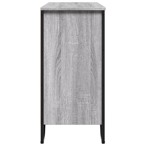  szürke sonoma színű szerelt fa tálalószekrény 91x35,5x74,5 cm
