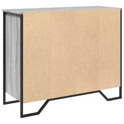  szürke sonoma színű szerelt fa tálalószekrény 91x35,5x74,5 cm