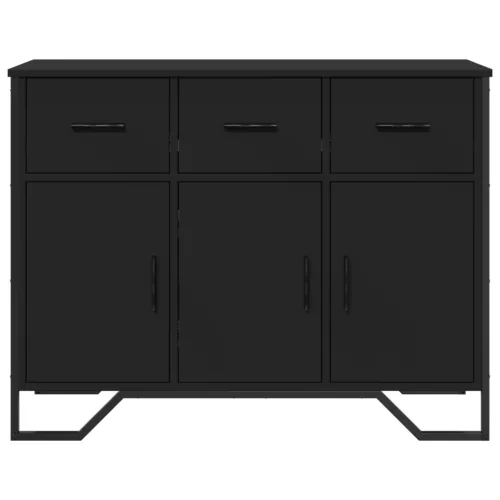  fekete szerelt fa tálalószekrény 97 x 32,5 x 74,5 cm