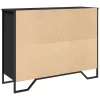  fekete szerelt fa tálalószekrény 97 x 32,5 x 74,5 cm