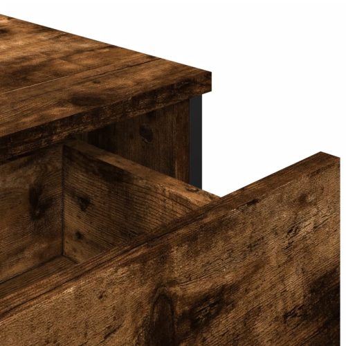  füstös tölgy színű szerelt fa tálalószekrény 97 x 32,5 x 74,5cm