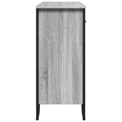  szürke sonoma színű szerelt fa tálalószekrény 97x32,5x74,5 cm