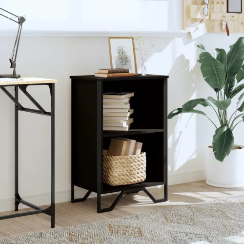  fekete szerelt fa könyvszekrény 50 x 31 x 74,5 cm