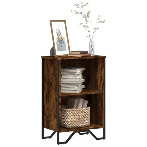  füstös tölgy színű szerelt fa könyvszekrény 50 x 31 x 74,5 cm