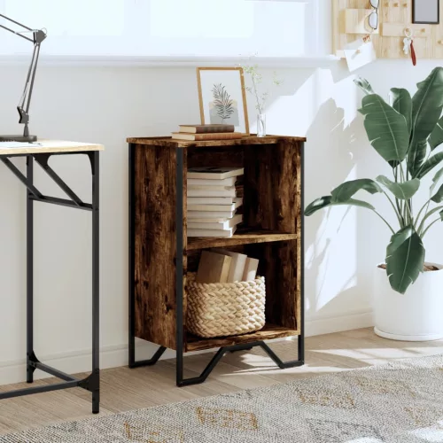  füstös tölgy színű szerelt fa könyvszekrény 50 x 31 x 74,5 cm