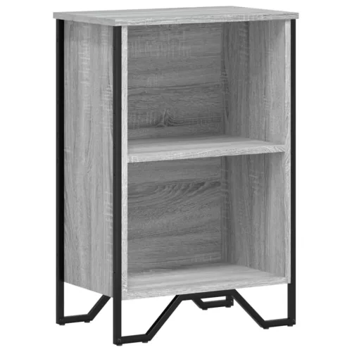  szürke sonoma színű szerelt fa könyvespolc 50 x 31 x 74,5 cm