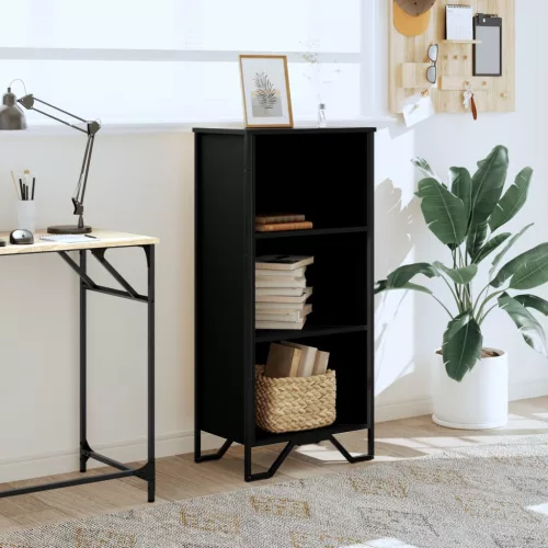  fekete szerelt fa könyvszekrény 50 x 31 x 106 cm