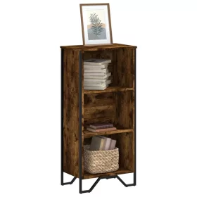    füstös tölgy színű szerelt fa könyvszekrény 50 x 31 x 106 cm