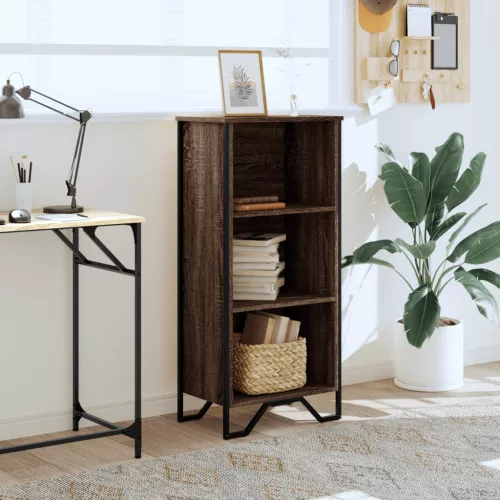  barna tölgy színű szerelt fa könyvszekrény 50 x 31 x 106 cm