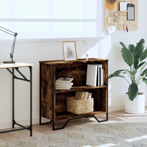  füstös tölgy színű szerelt fa könyvszekrény 80 x 31 x 74,5 cm