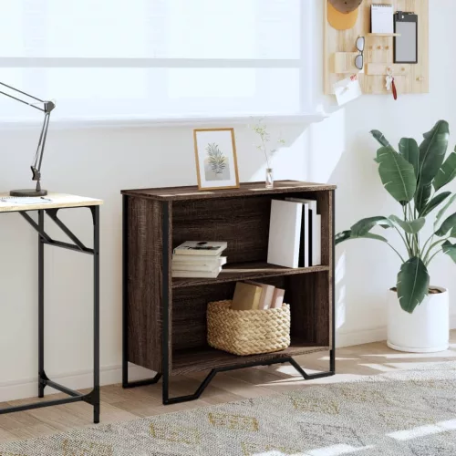  barna tölgy színű szerelt fa könyvszekrény 80 x 31 x 74,5 cm