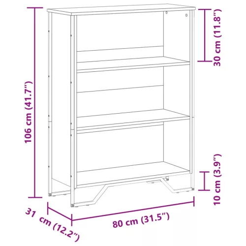  sonoma tölgy szerelt fa könyvespolc 80 x 31 x 106 cm