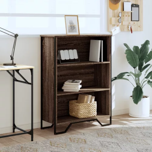  barna tölgy színű szerelt fa könyvszekrény 80 x 31 x 106 cm