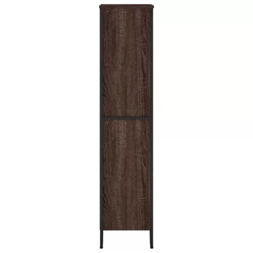  barna tölgy színű szerelt fa könyvszekrény 80 x 31 x 137,5 cm