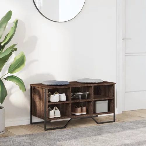  barna tölgy színű szerelt fa cipőszekrény 90 x 38 x 45,5 cm