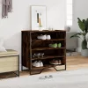  füstös tölgy színű szerelt fa cipőszekrény 80 x 38 x 78 cm